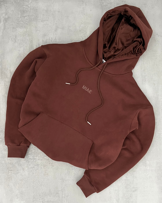Satin Lined Hoodie - Brown