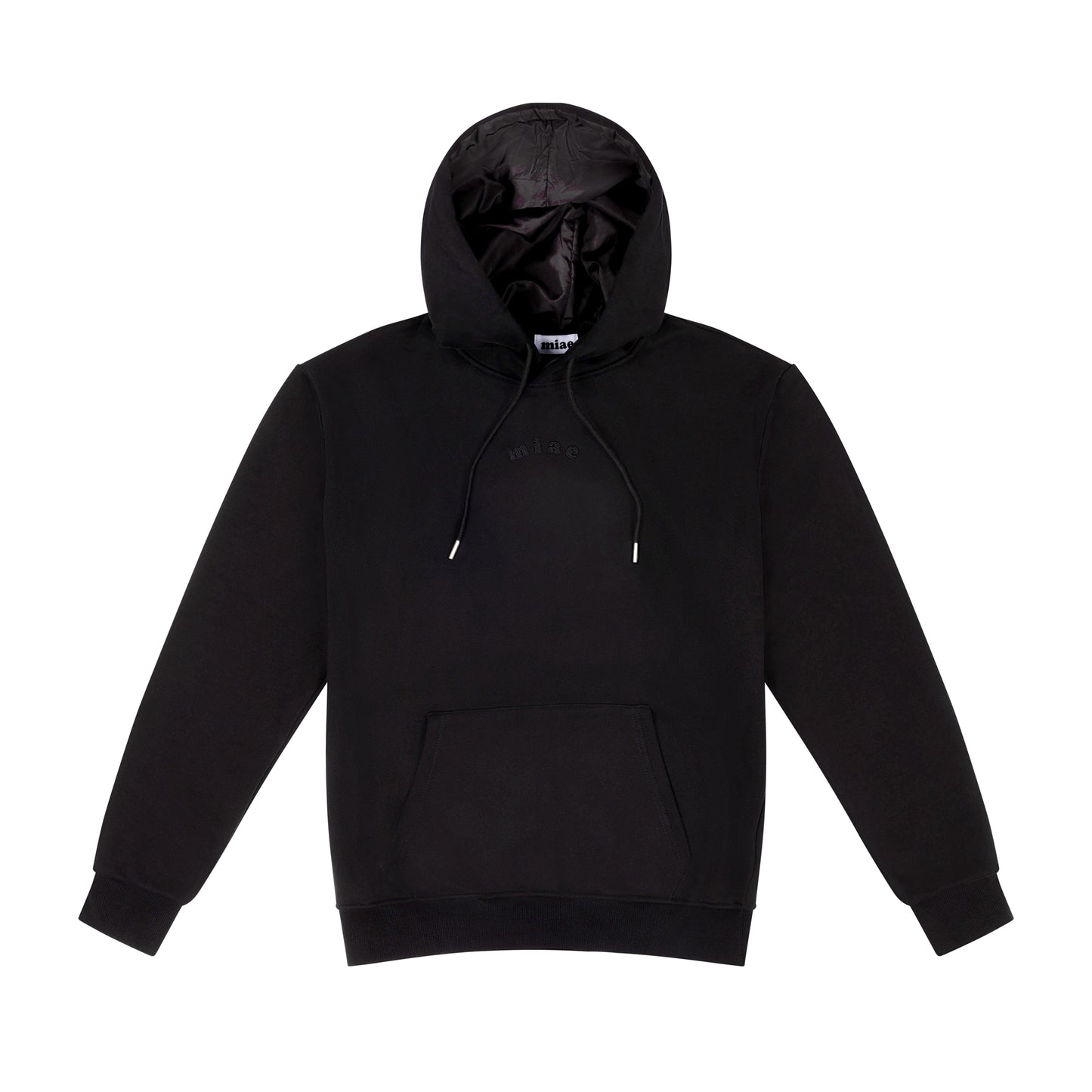 Satin Lined Hoodie - Black