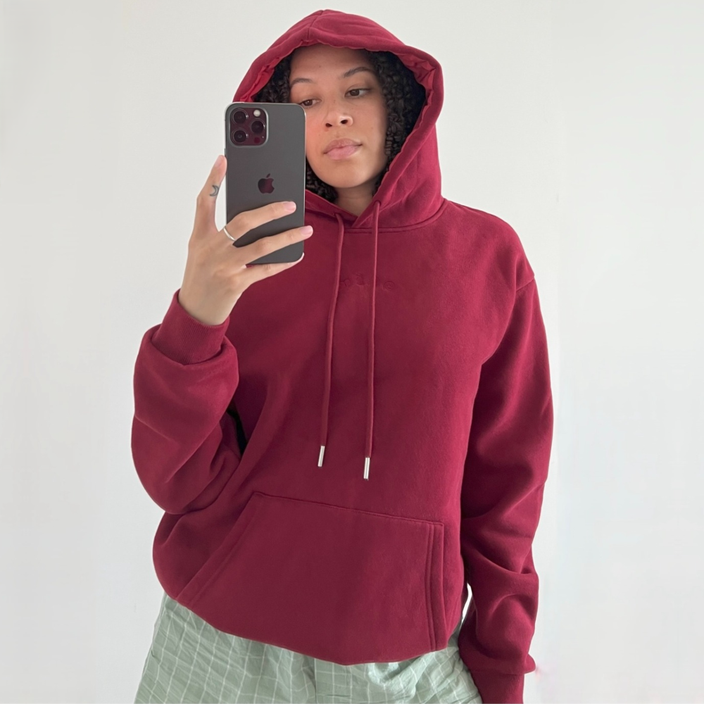 Satin Lined Hoodie - Maroon